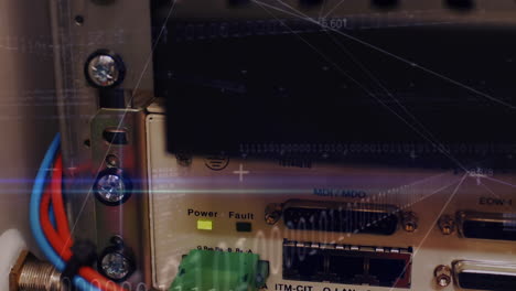 animación del procesamiento digital de datos en el panel de control