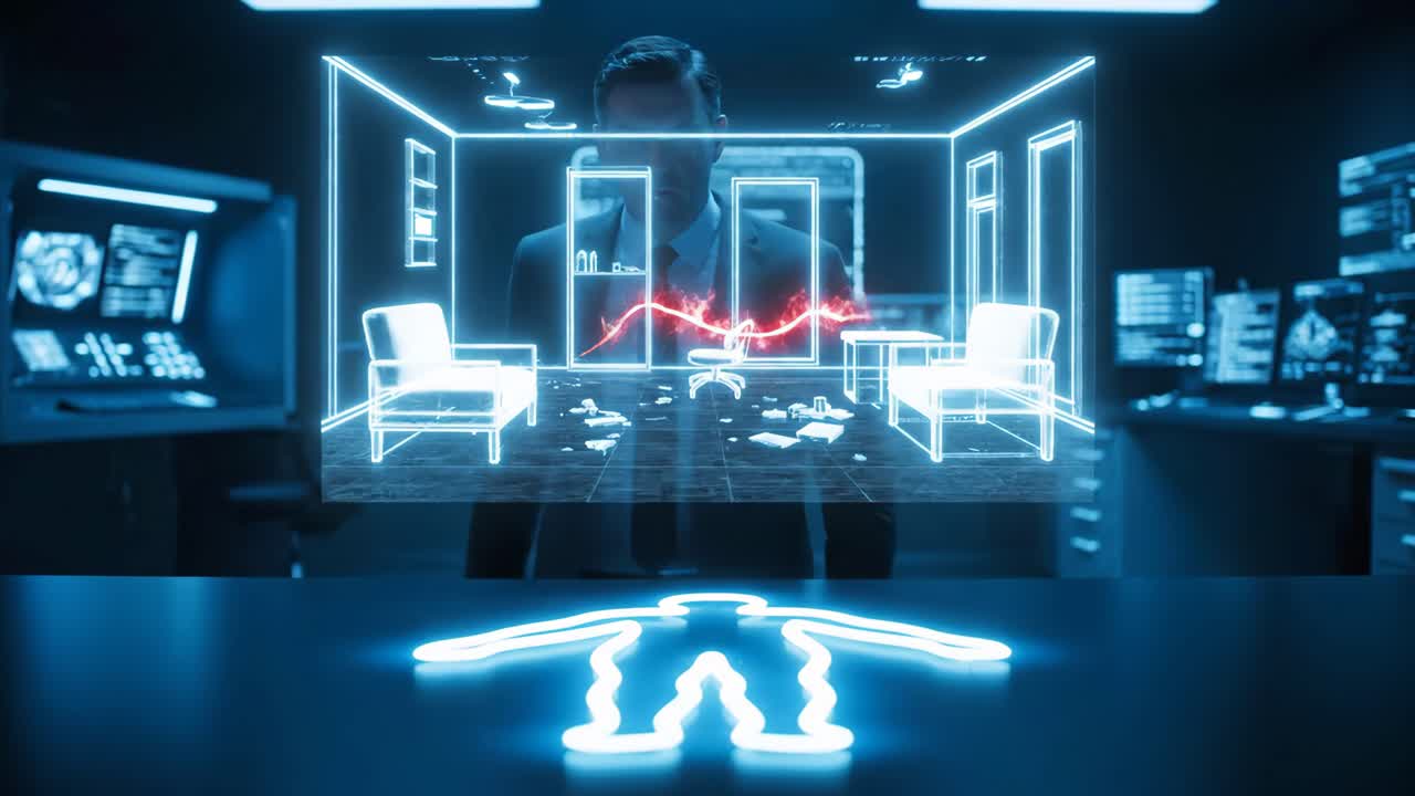 Futuristic Crime Scene Hologram