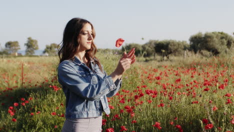 woman in a poppy field