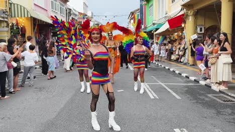 colorful pride parade in thailand