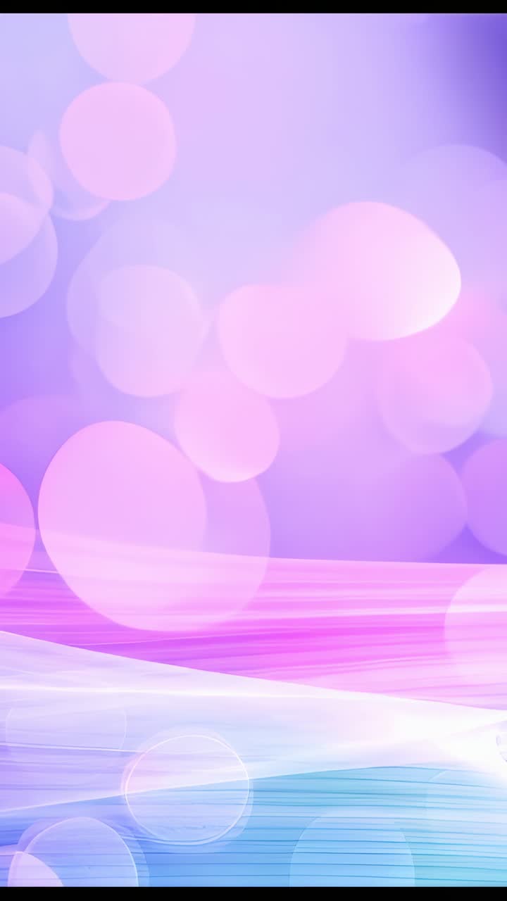 Vertical video: Pastel gradient opening showing bokeh shifting and band sliding in digital loop