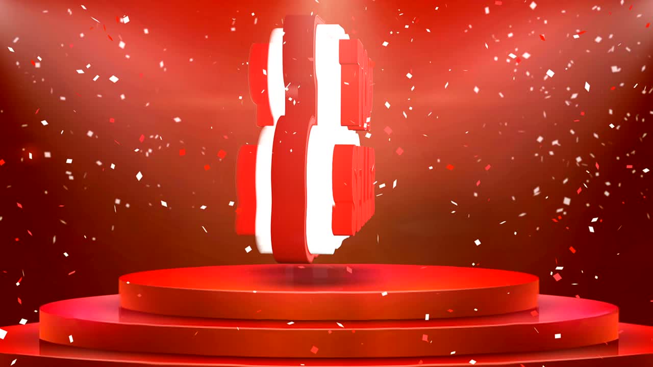 Top Seller  Text Animation Stage Podium Confetti Loop Animation