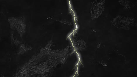 animación de rayos amarillos de relámpagos blancos en el cielo nocturno