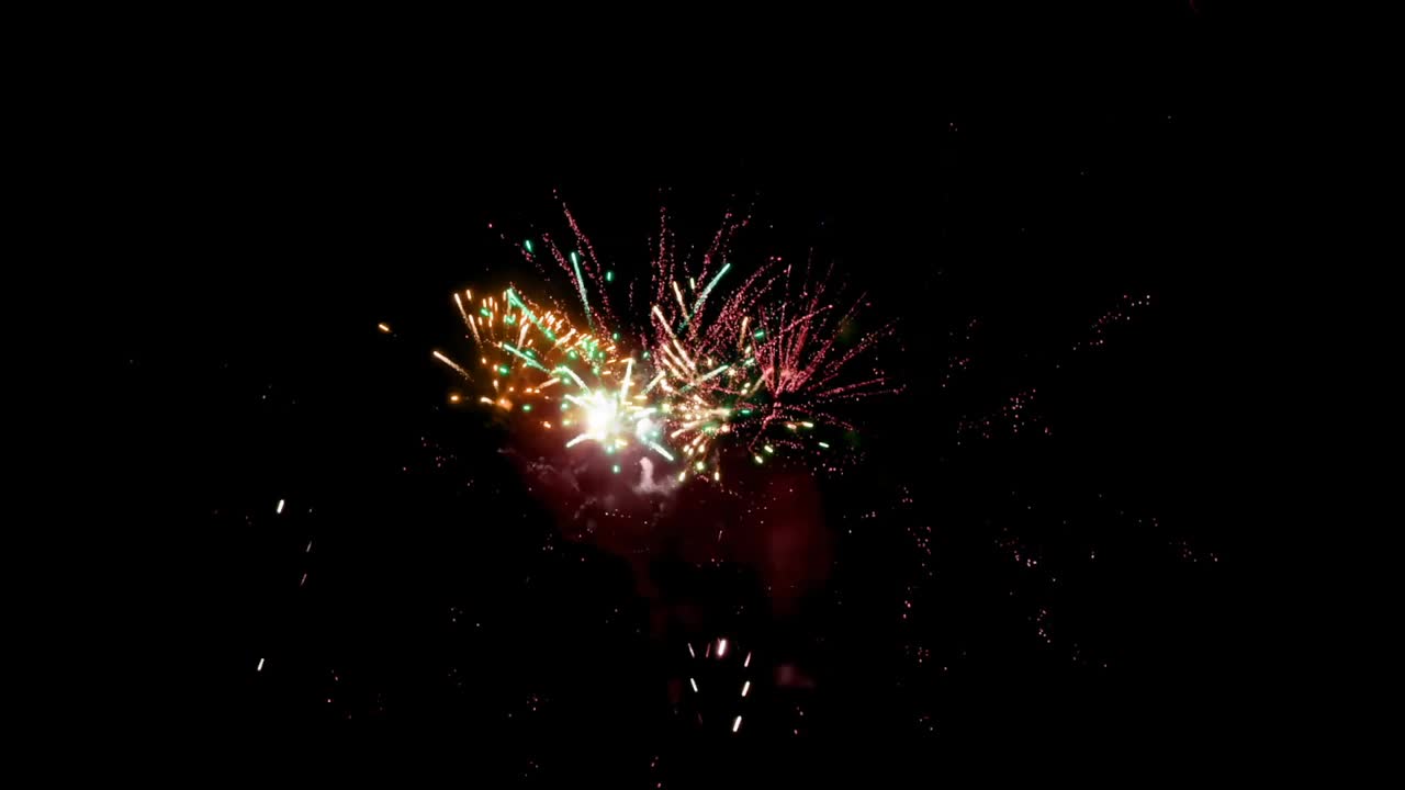 Firework display at night 4k