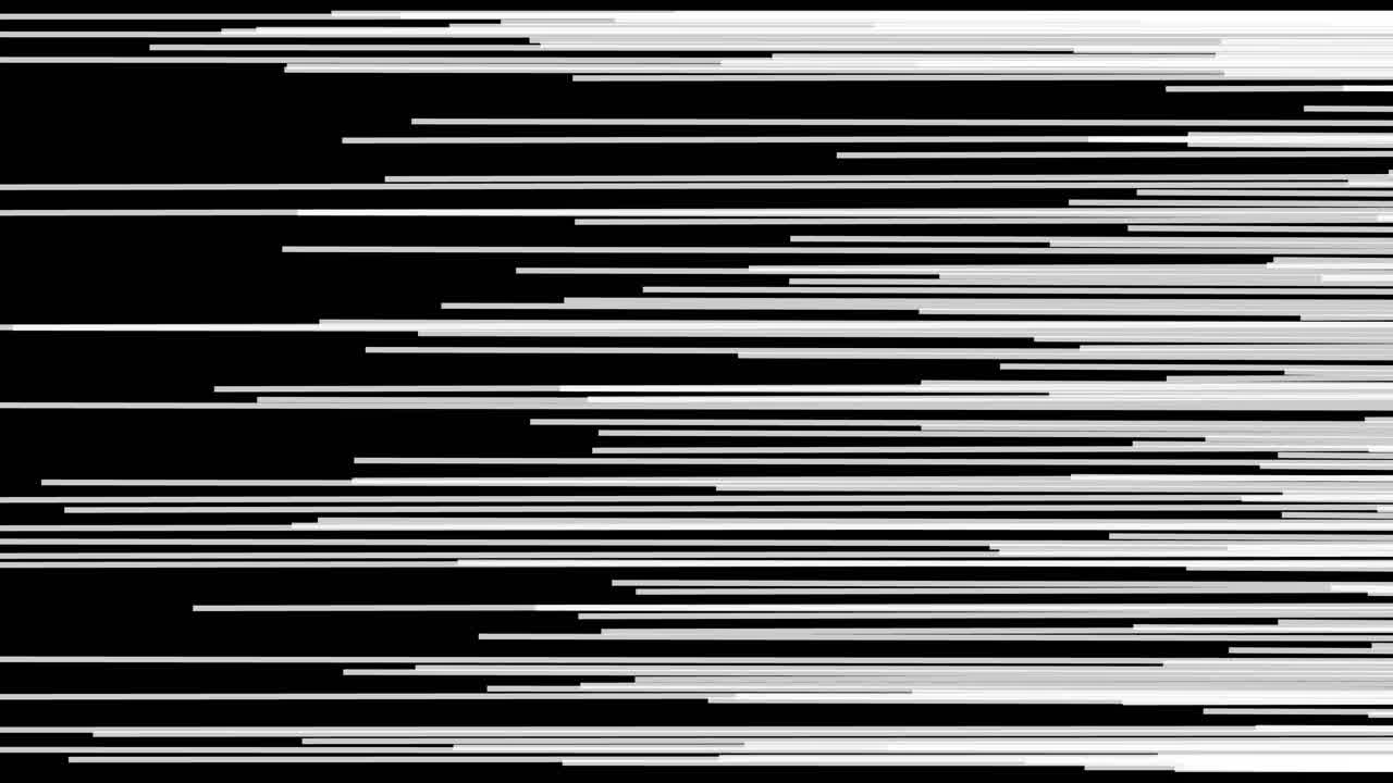 Electrically charged white interference signals pulsate across black overlay