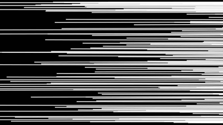 Elektrisk ladede hvide forstyrrelsessignaler pulserer hen over sort overlay