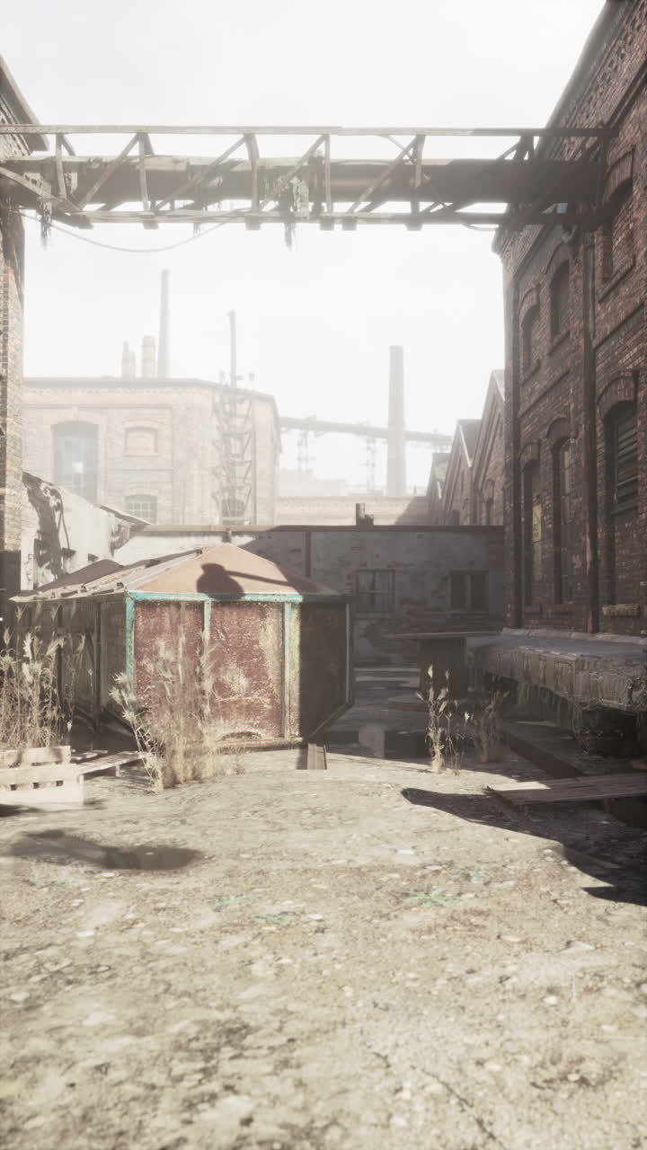 안개 상태에서 버려진 공장