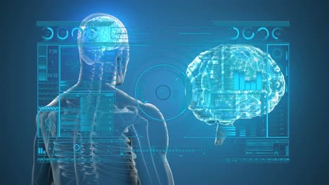 Animation-of-human-body-and-brain-over-data-processing