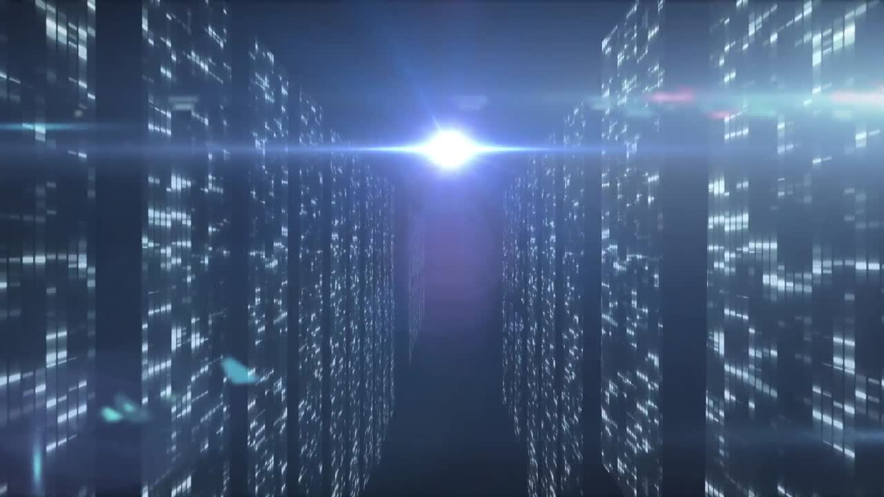 Animation of light spots moving on black background