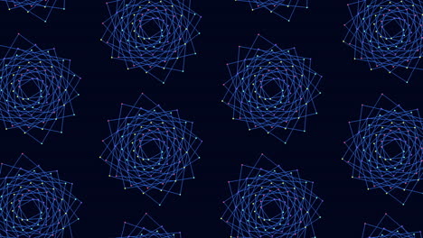 dynamic blue lines intricate circular pattern on black background