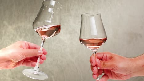 rose orange or white wine bottle and glass against a sunset in a peaceful vineyard, pouring of ecological natural wine.