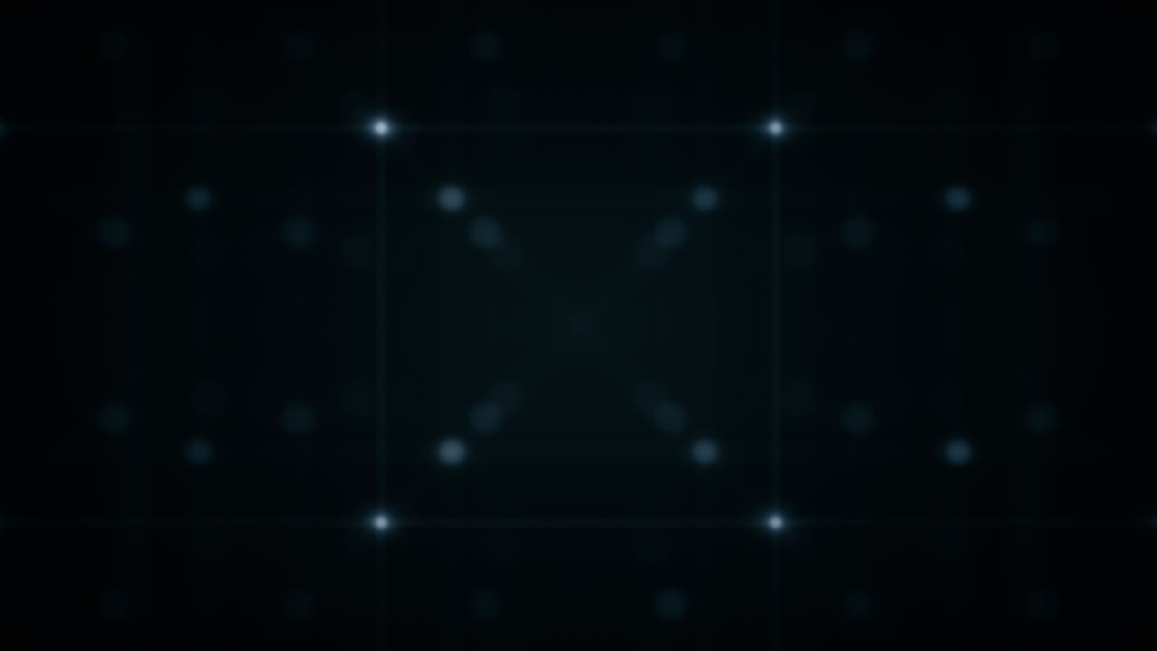 연결된 박이는 불빛의 3d 원활한 애니메이션과 필드 깊이