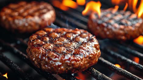 burgers grilling on a barbecue