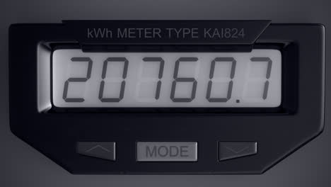 electricity measuring device. typical residential digital electric meter with a transparent plastic case showing household consumption in kilowatt hours. electric power usage.