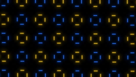 patrón dinámico de líneas azules y amarillas sobre fondo negro