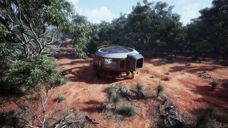 futuristic dome house in remote australian outback