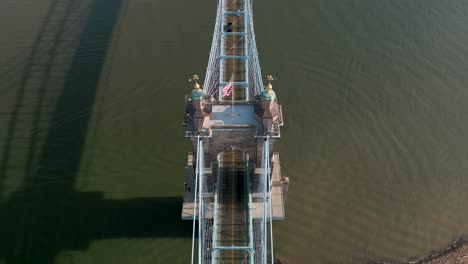 Aerial-Flyover-Bridge-Tower,-Cincinnati,-Ohio