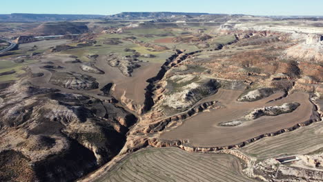 aerial view of a canyon in the spanish countryside