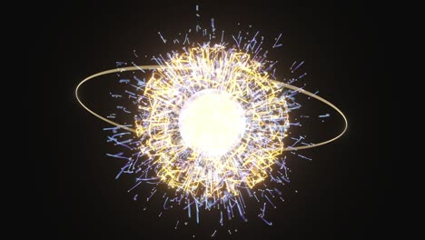 luminous particles, moving particles,3d rendering.