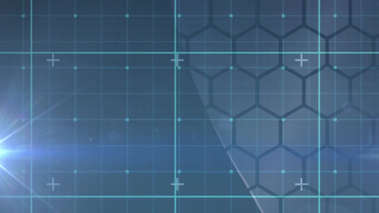 화면에서 움직이는 파란색 그리드의 애니메이션