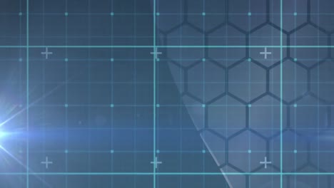 animation of a blue grid moving on a screen