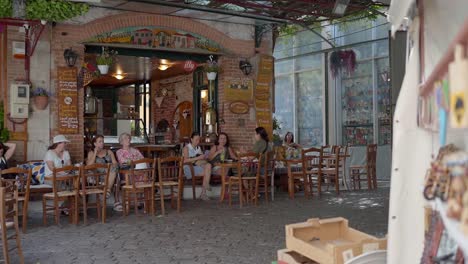 cozy greek cafe with outdoor seating