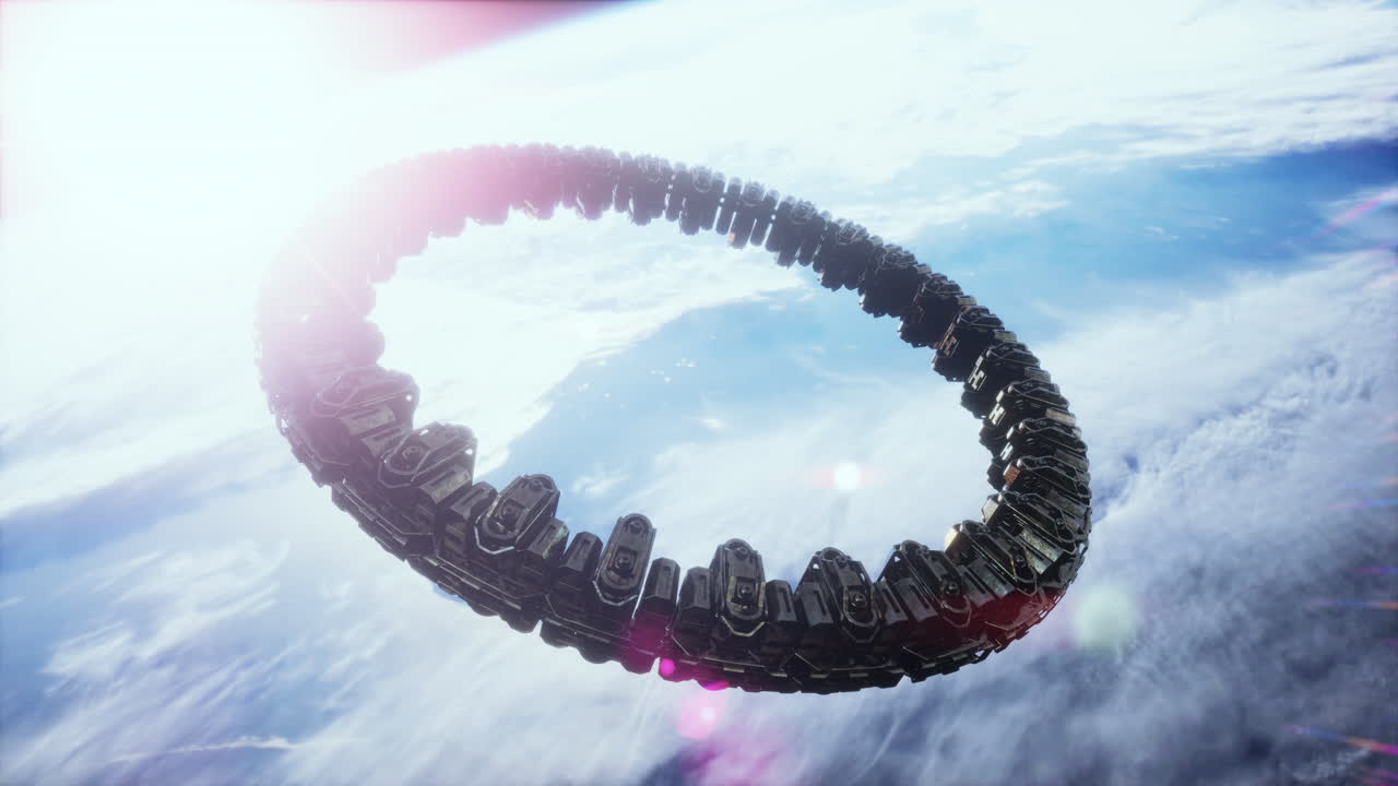 nave espacial alienígena no identificada volando cerca de la tierra elementos proporcionados por la nasa