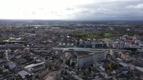 Train-station-of-le-Mans-France-Sarthe-buildings-and-houses-residential-area