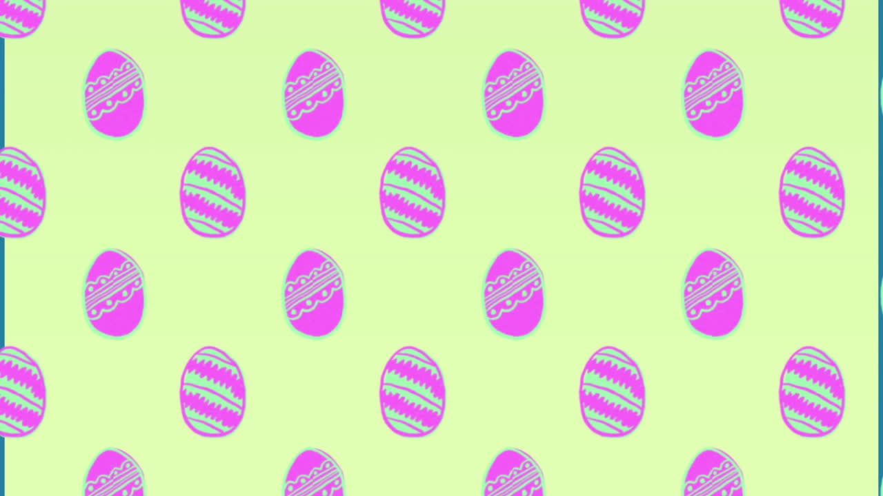Animation of easter eggs on green background