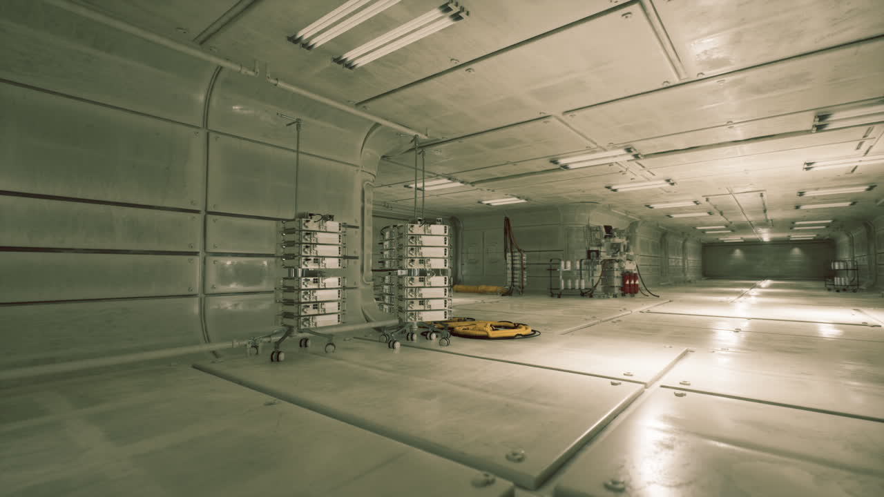 Scientific research inside a hidden bunker with advanced lab equipment