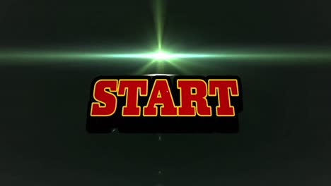 Animation-of-start-text-over-blue-lights-and-stars-on-black-background