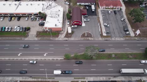 Venice-Florida-Aerial,-US-Highway-41-on-Tamiami-Trail