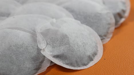 close-up of tea bags