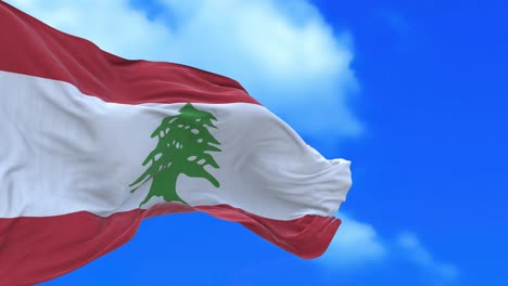 seamless loop of lebanese flag.