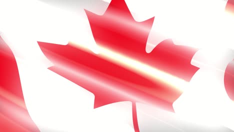 60 fps brillante fiesta bandera de canadá coloreado en rojo, blanco ondeando, 3d 4k uhd sin problemas de bucle de animación
