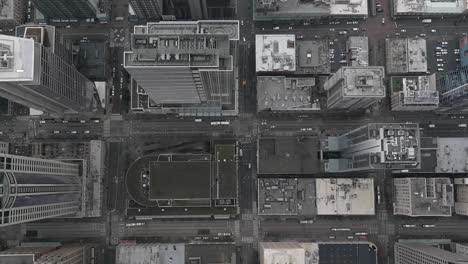 top down aerial of seattle's pike place neighborhood