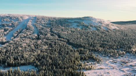 winter ski resort aerial view