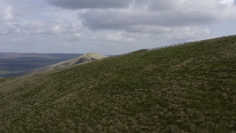 drone shot rising above mam tor 02