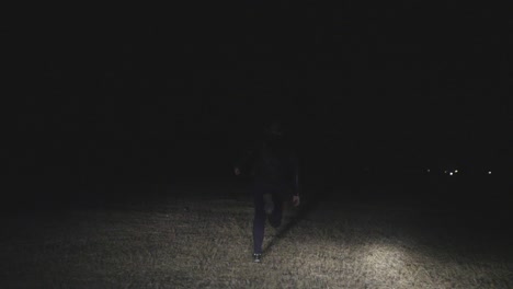 person running at night