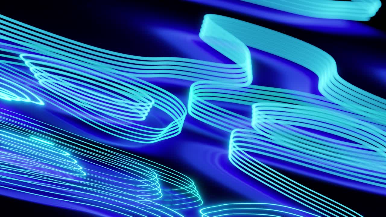 Abstract Light Painting in Blue and Cyan