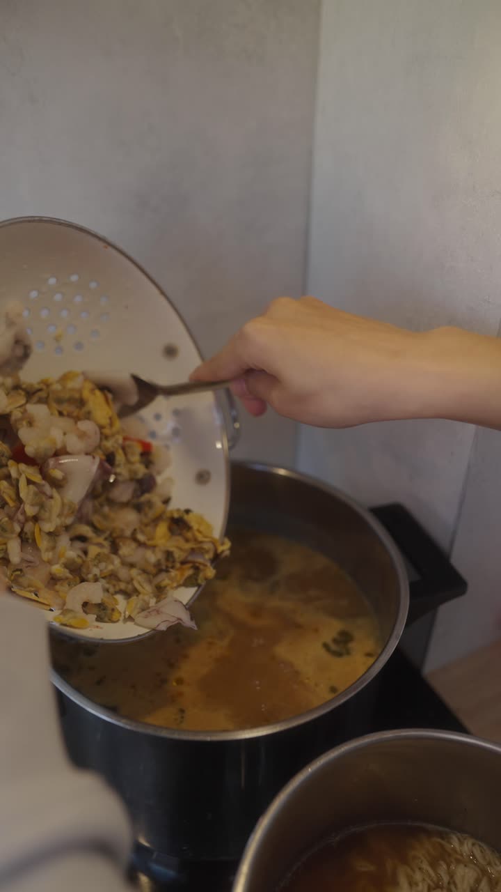 Preparing Seafood Soup