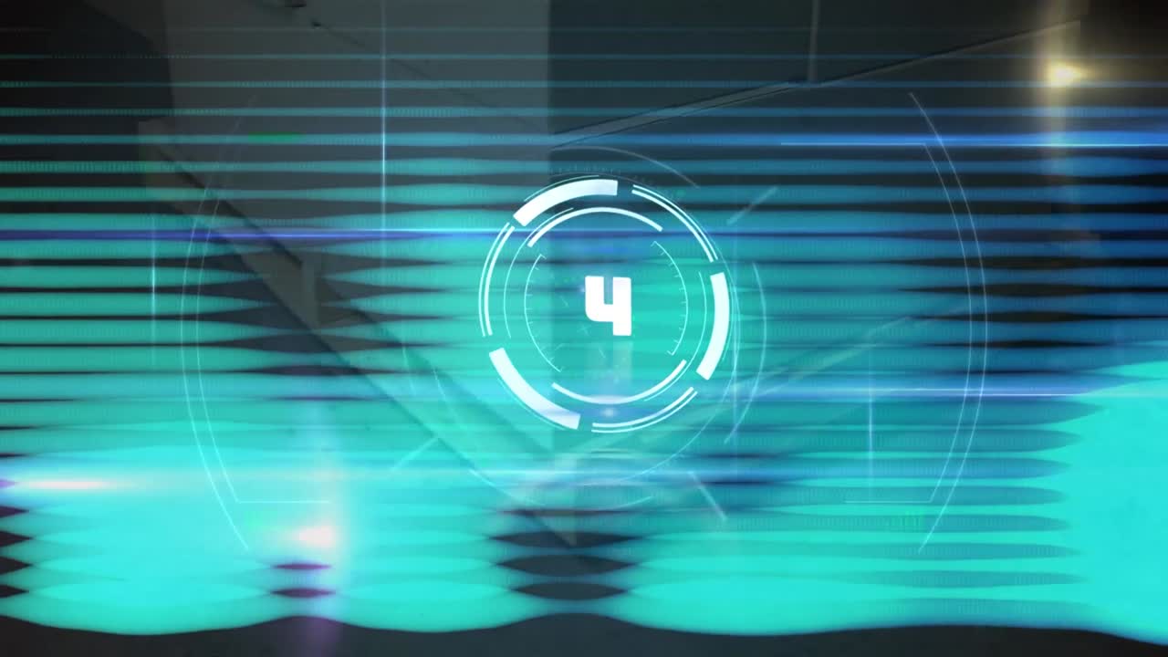 Animation of countdown over light trails