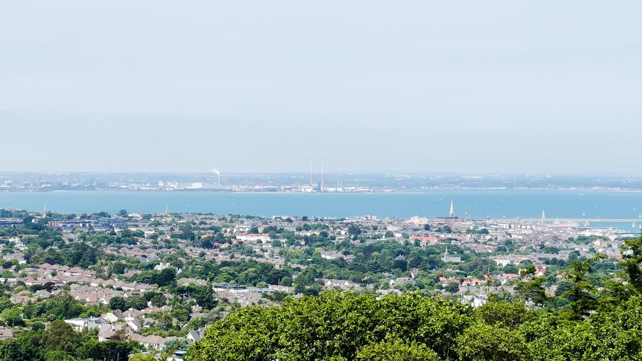 View of Dublin City from Killiney Hill, Dalkey, Ireland-Handheld shot