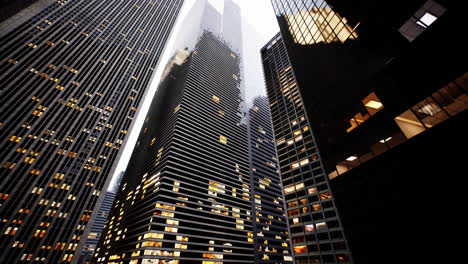 a view of skyscrapers at night