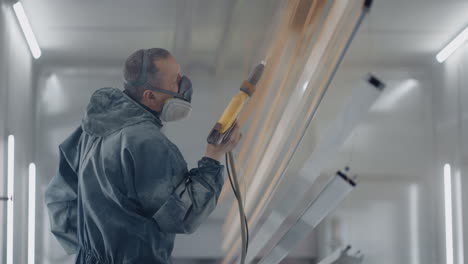 un pintor profesional en la producción de piezas de pinturas en cámara lenta