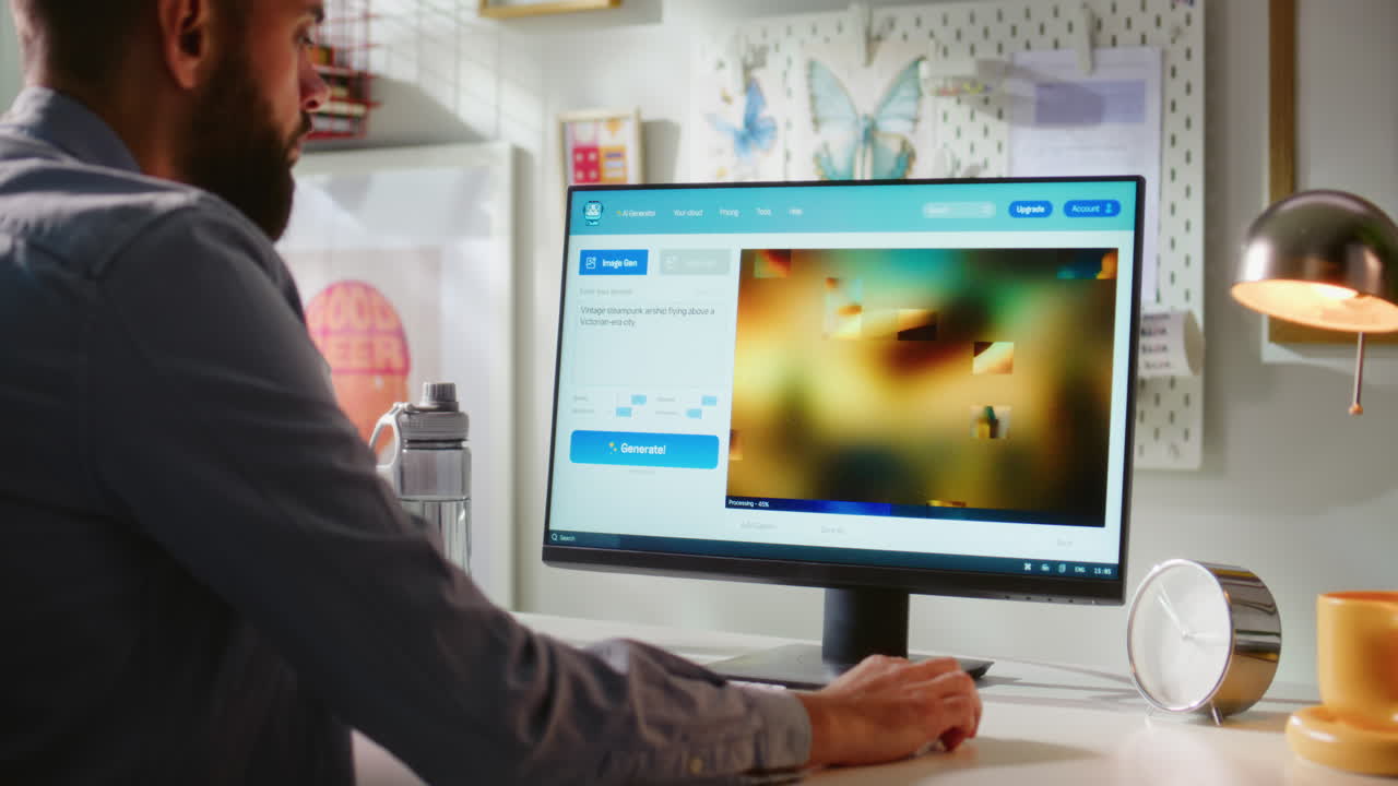 Person Working on a Computer Editing Images