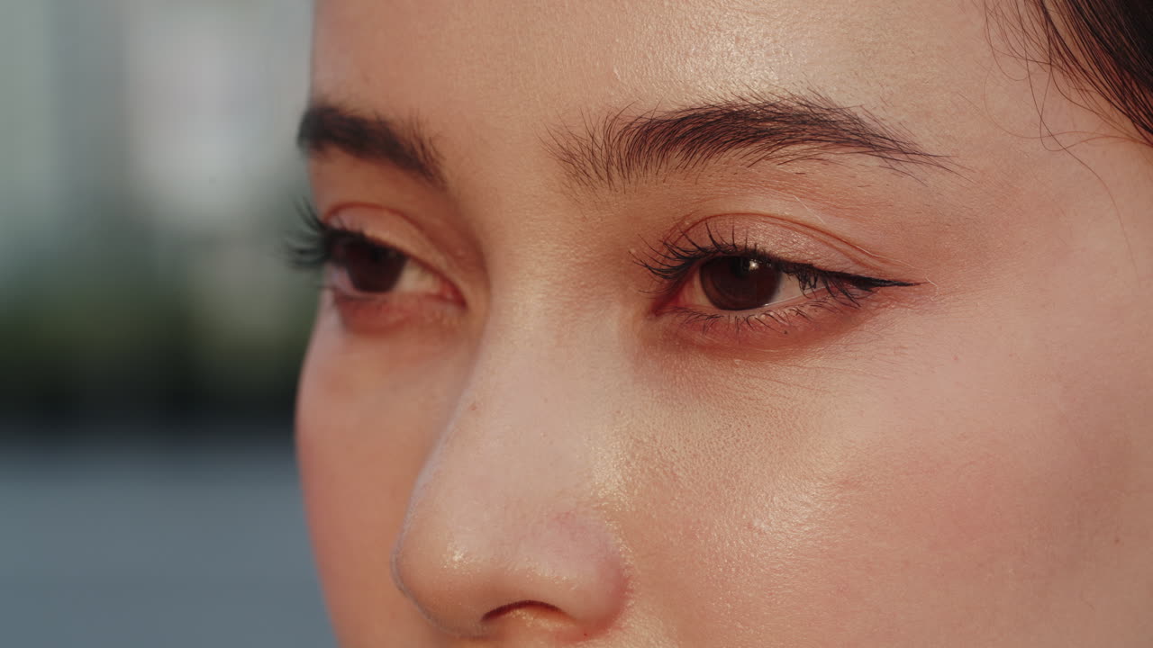 Close Up of Young Woman's Eyes Blinking Naturally