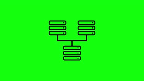 big server database hosting icon flat 10 animations green screen chroma key