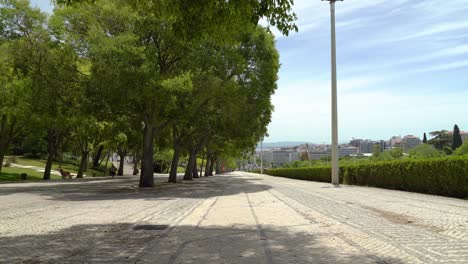 el parque de eduardo vii ocupa un área de 26 hectáreas al norte de la avenida da liberdade y la plaza del marqués de pombal en el centro de la ciudad de lisboa