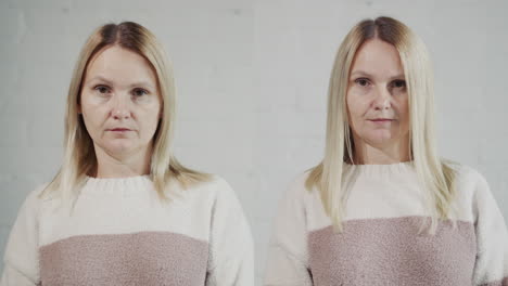 portrait of a middle aged woman before and after hair extensions